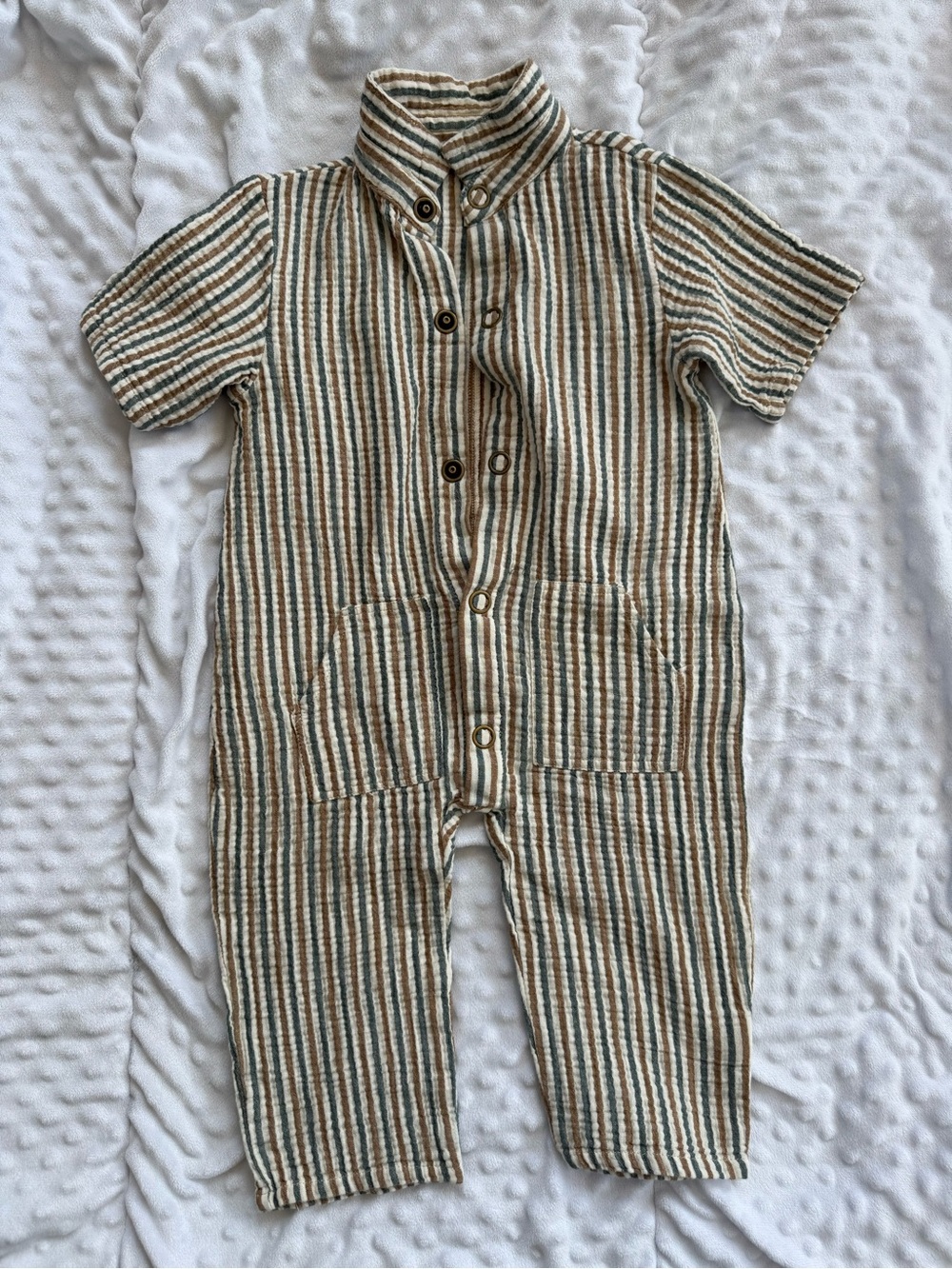 Rylee + Cru Striped Button-Down Romper